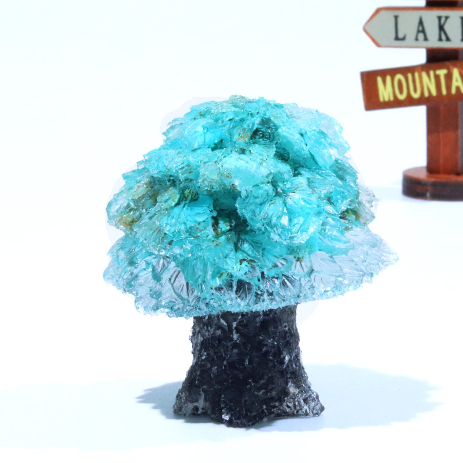 新品未使用 イタリア調 天然水晶砕石レジン滴 クリスタルオーナメント