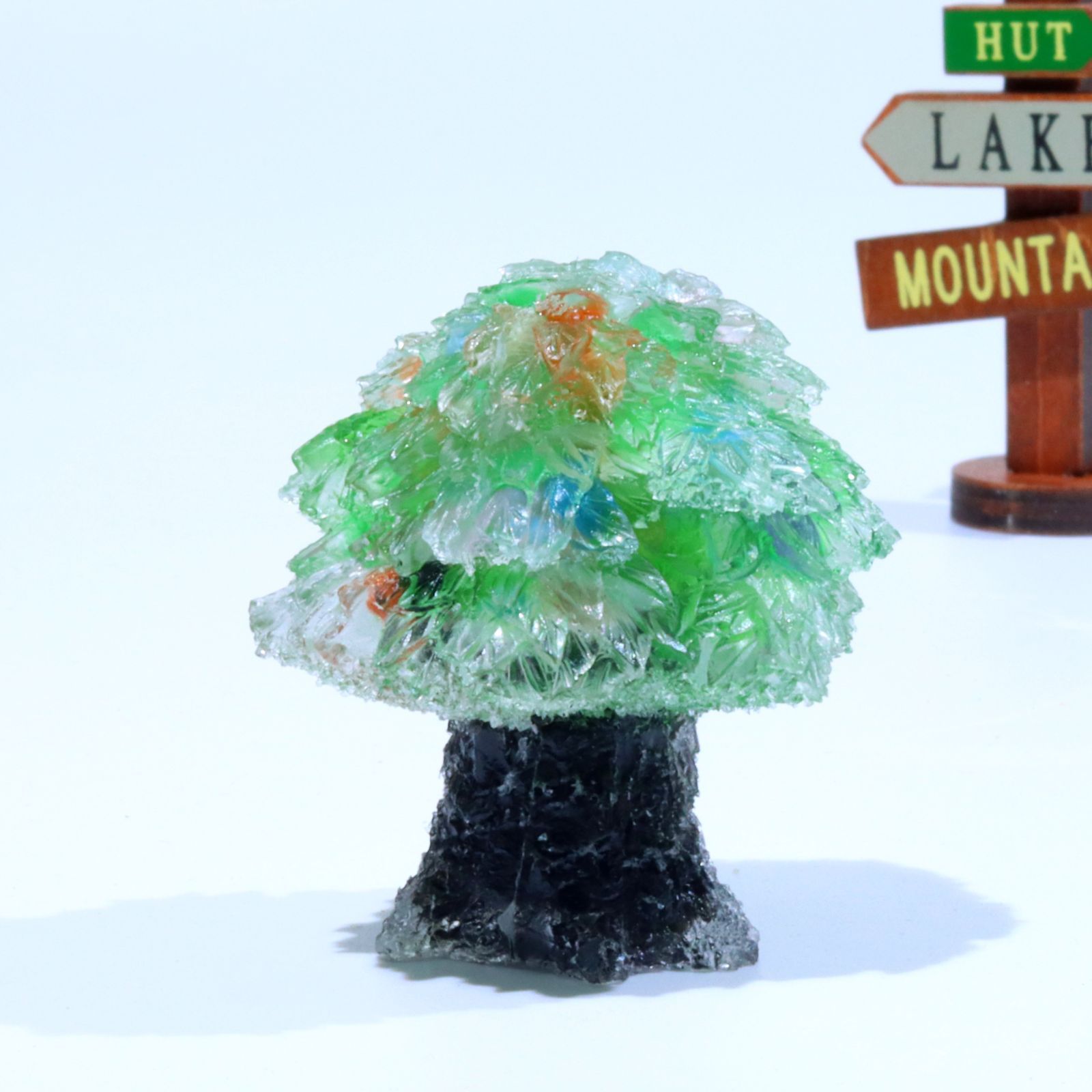 新品未使用 イタリア調 天然水晶砕石レジン滴 クリスタルオーナメント