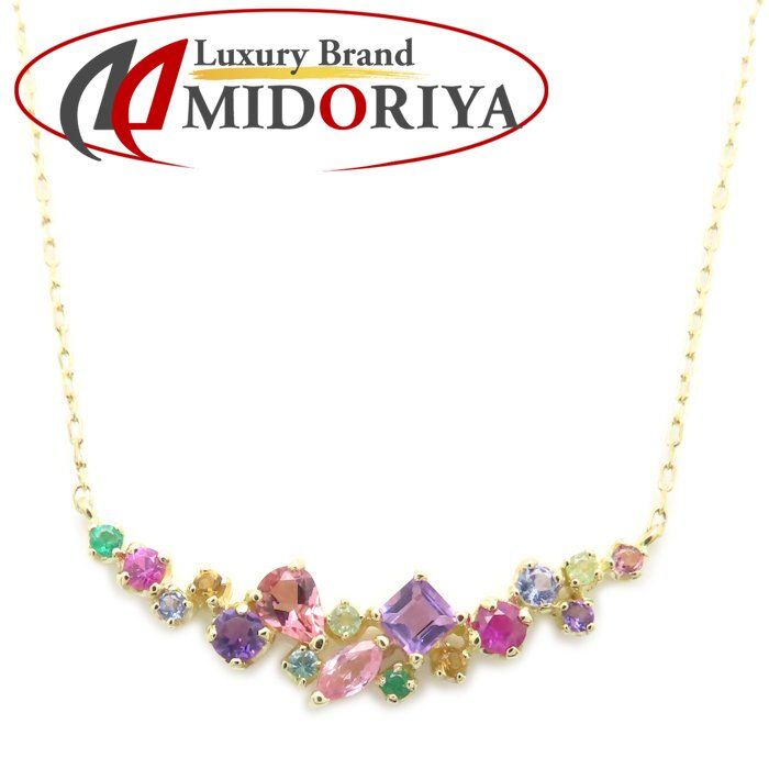 BIZOUX ビズー パナシェコフレ ネックレス マルチストーン K18YG