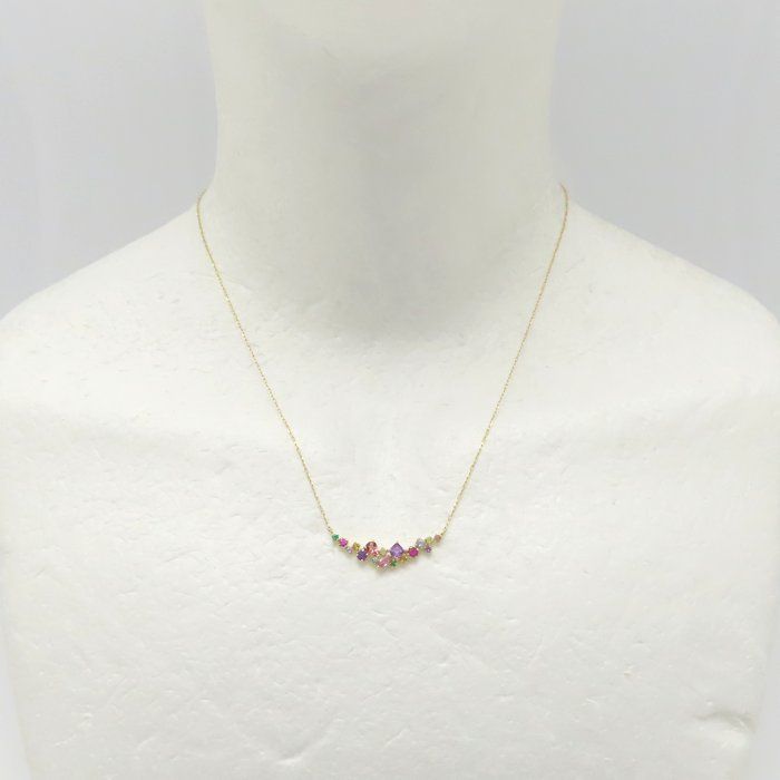 BIZOUX ビズー パナシェコフレ ネックレス マルチストーン K18YG