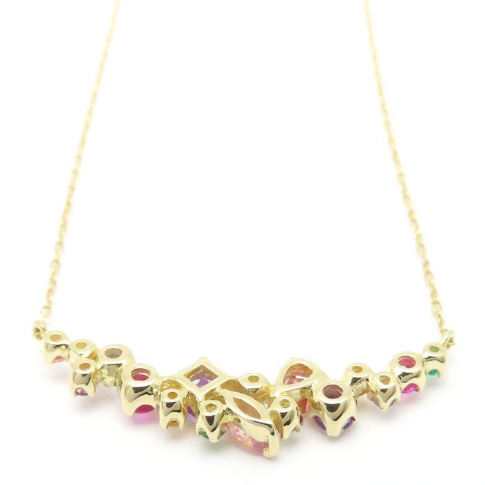 BIZOUX ビズー パナシェコフレ ネックレス マルチストーン K18YG