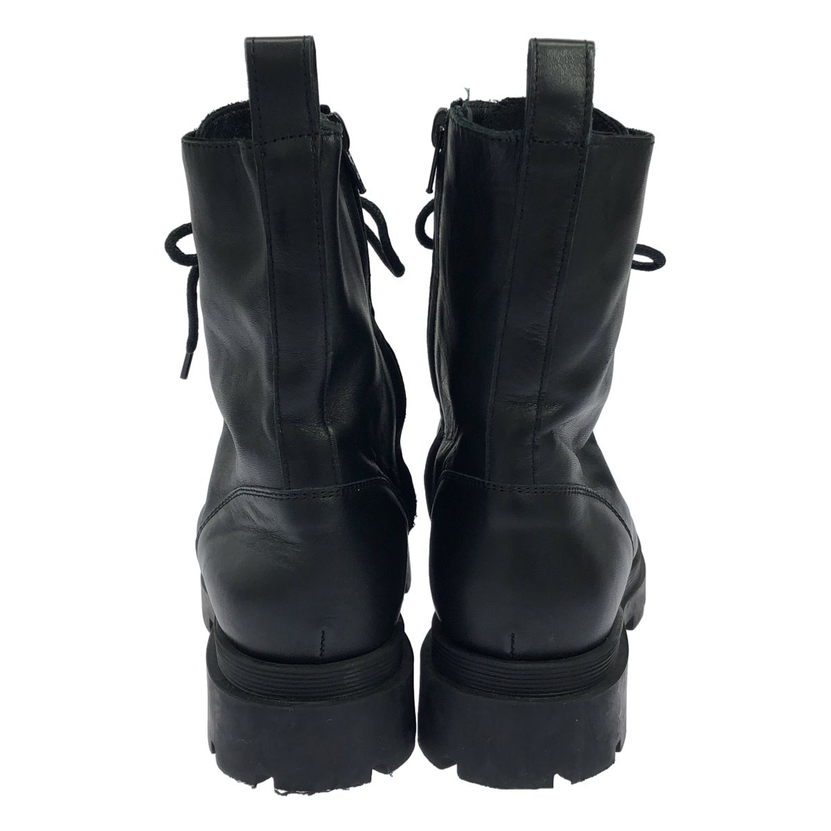 未使用ファビオルスコーニ　サイドジップブーティ黒37 24cm　8.5cmヒール FABIO RUSCONI ファビオ ルスコーニ サイドジップレザーブーツ