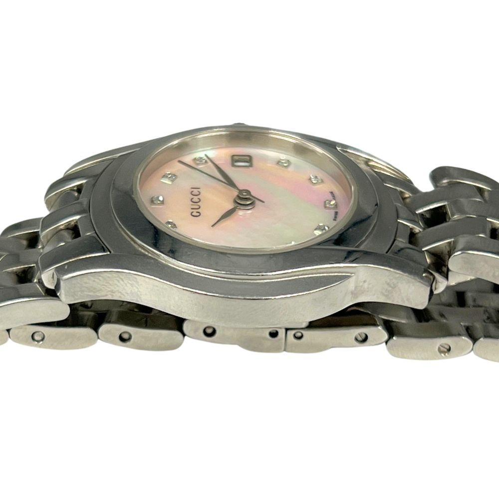 GUCCI グッチ 5500L 11Pダイヤ シェル文字盤 クォーツ 腕時計 シルバー