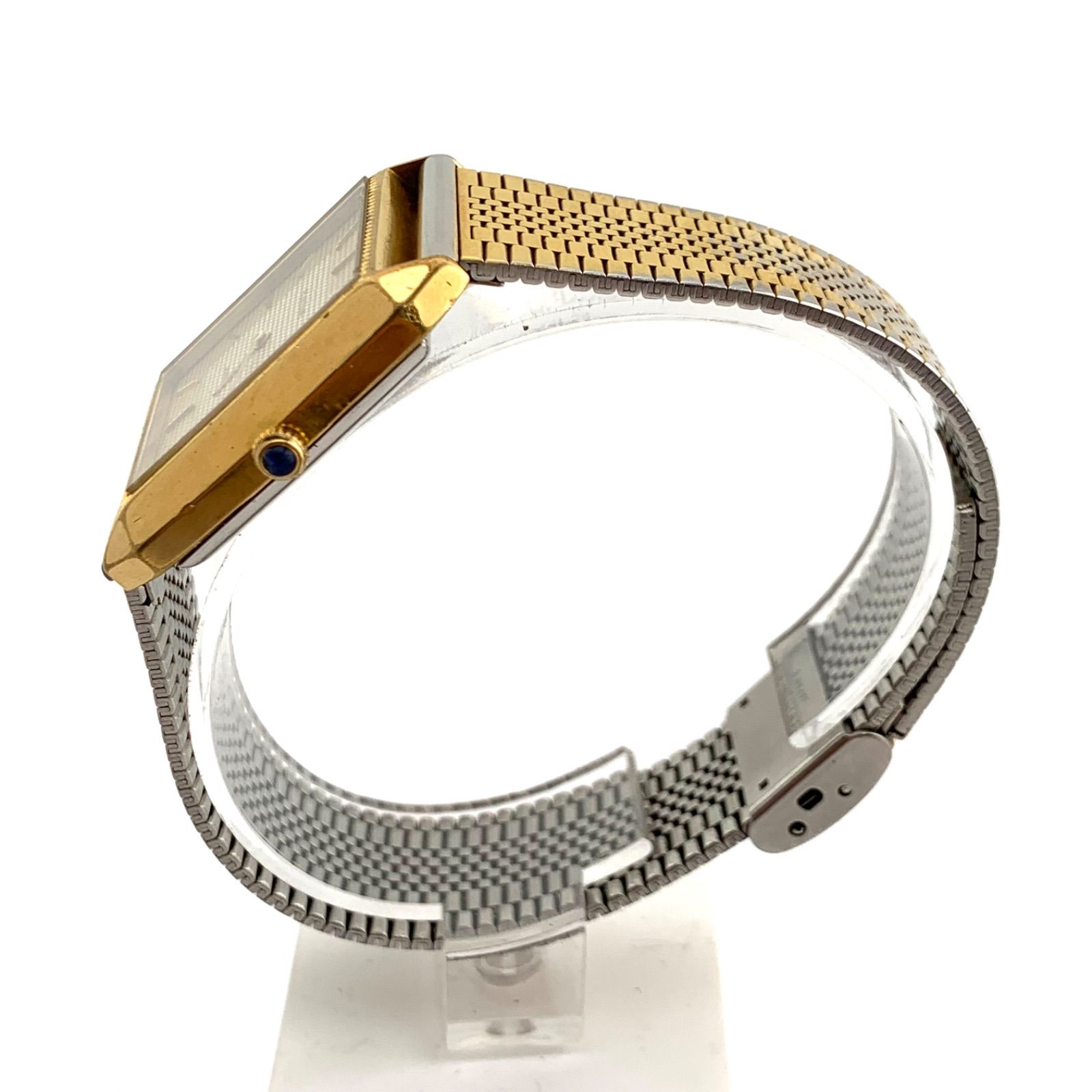 ジャンク】FORTUNE 51317 ゴールド 長方形ケース クォーツ腕時計