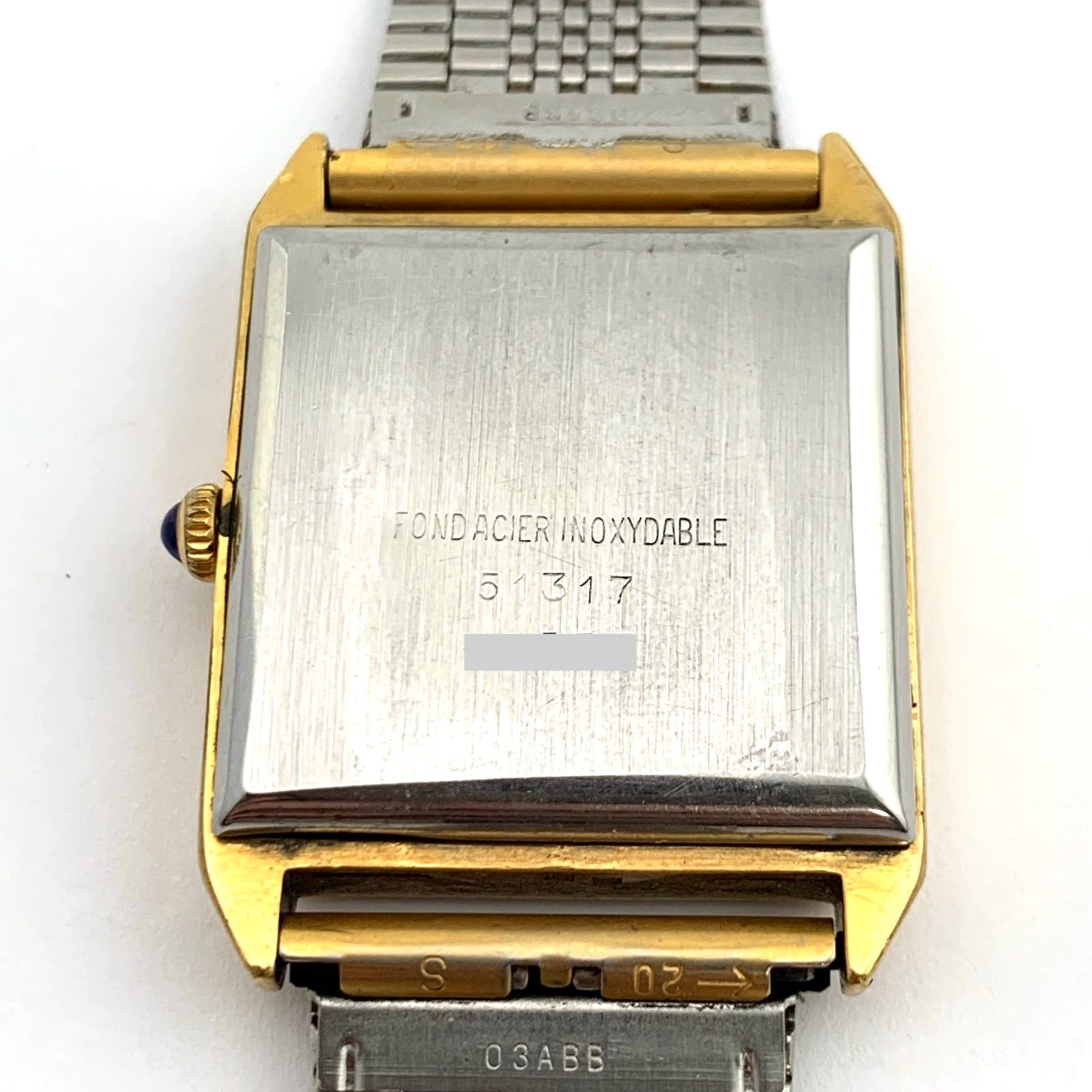 ジャンク】FORTUNE 51317 ゴールド 長方形ケース クォーツ腕時計