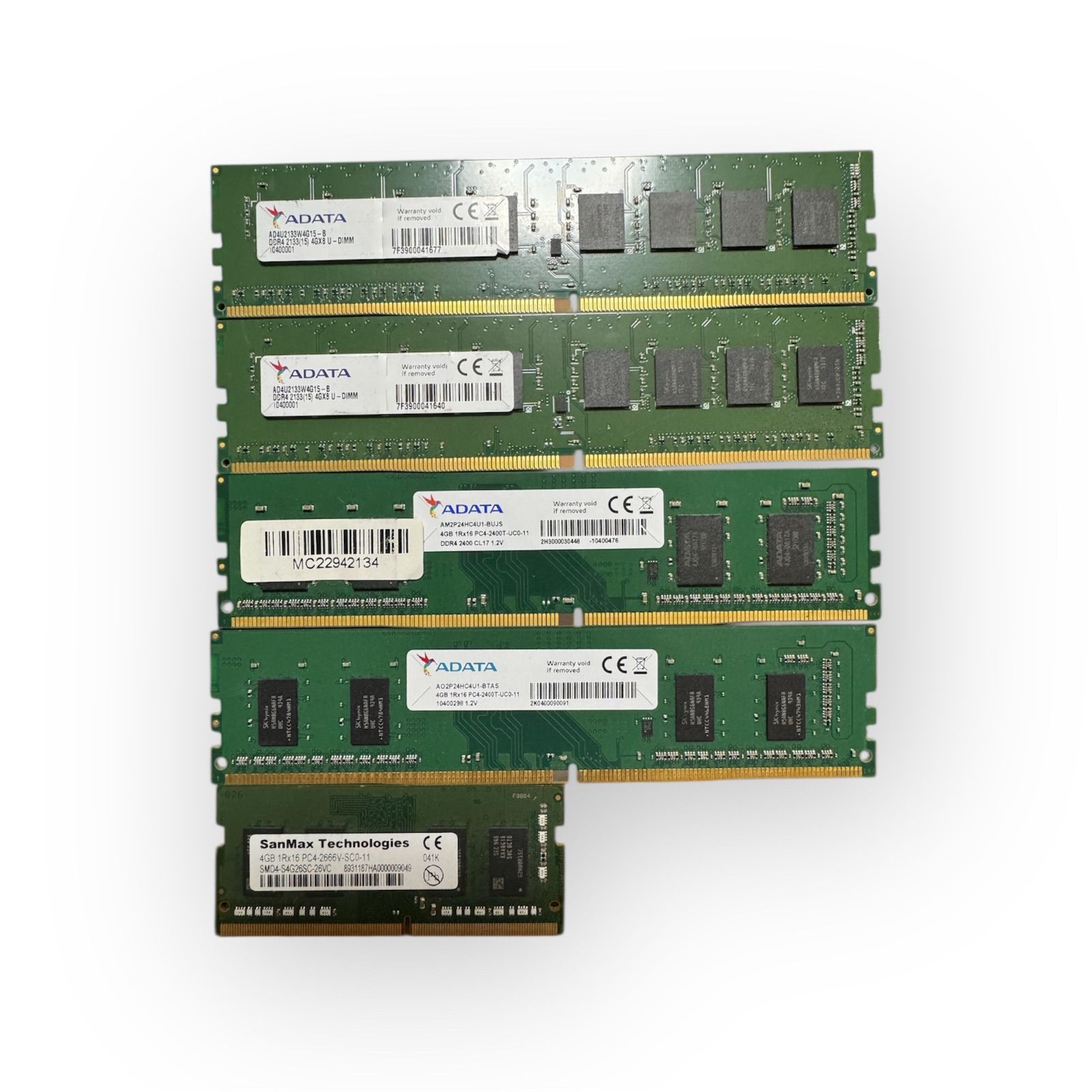 PCパーツ 4GB DDR4メモリ 15枚セット