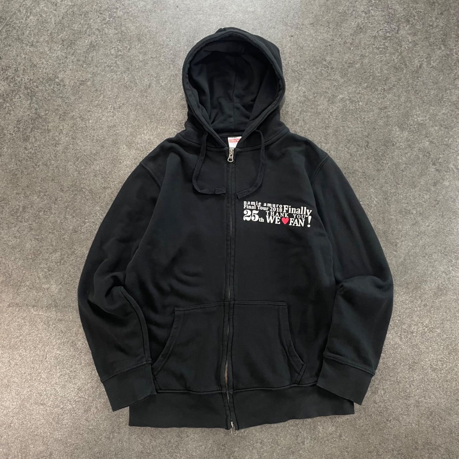 安室奈美恵 STAFF 非売品 Tour Hoodie アムロナミエ ツアー スタッフ パーカー フーディー ジップアップ フルジップ ジャケット ブラック 黒 L