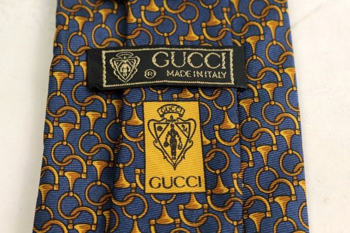 グッチ ブランドネクタイ クレスト紋章 総柄 ドット シルク イタリア製