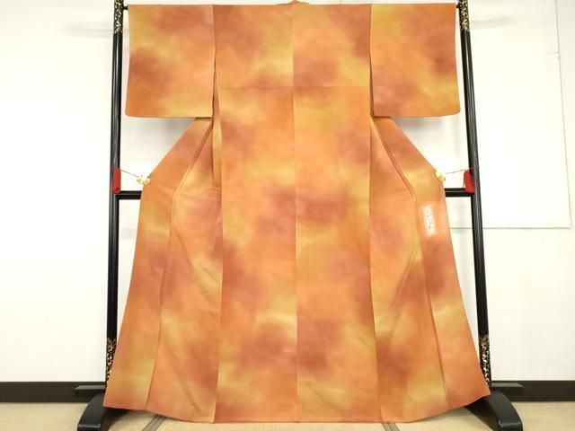 平和屋着物○染色作家 斉藤三才 小紋 霞文 暈し染め 正絹 逸品 