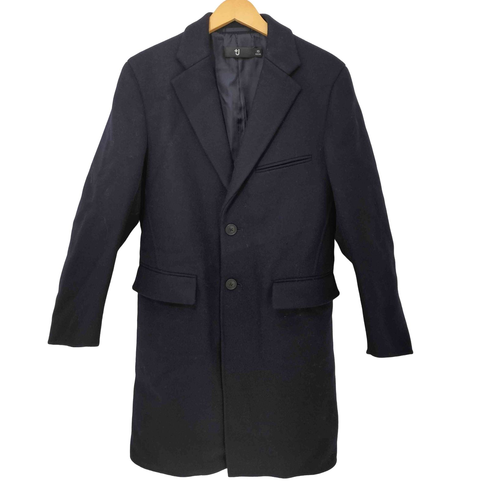 ユニクロプラスジェイ UNIQLO+J ウールブレンドチェスターコート NAVY