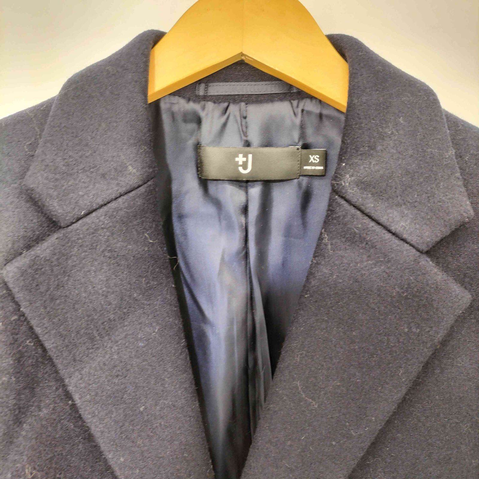 ユニクロプラスジェイ UNIQLO+J ウールブレンドチェスターコート NAVY