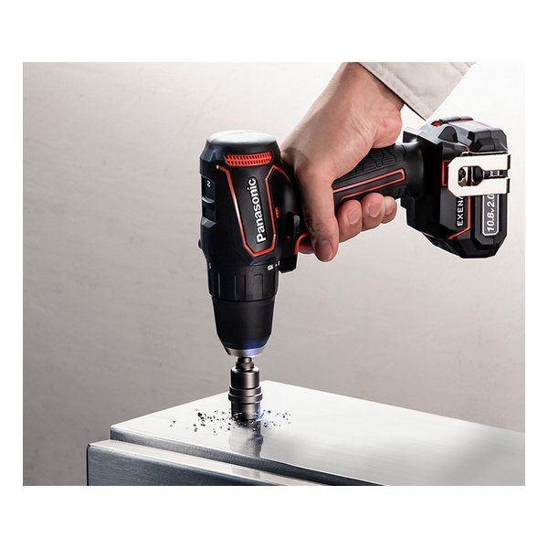 Panasonic パナソニック 充電ドリルドライバー チャックタイプ|10.8 V 2.0 Ah 電池× |急速充電器|ケース|赤 -R 2673525