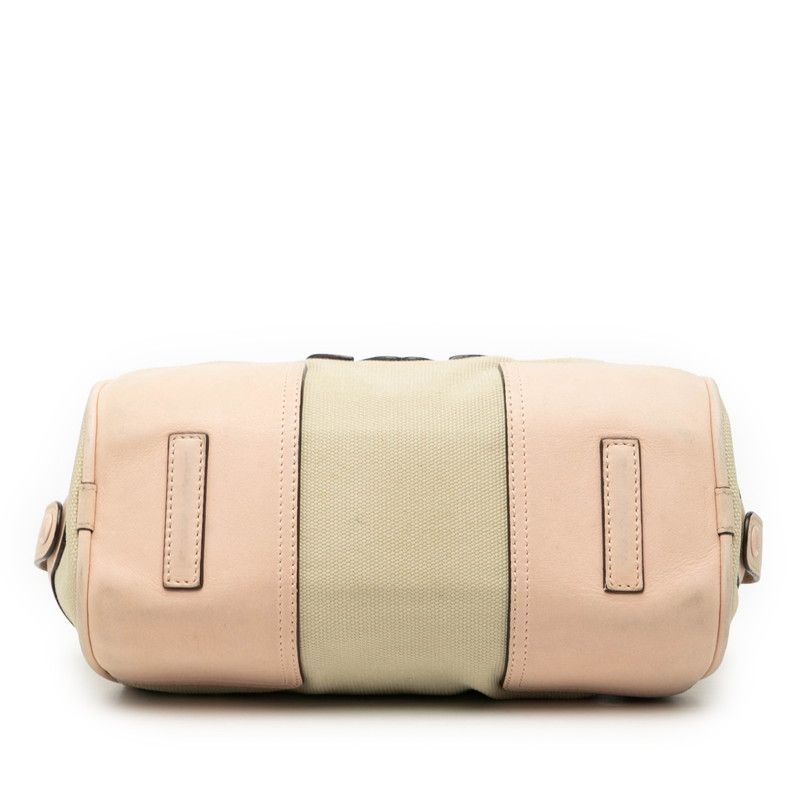 ロエベ アナグラム ベージュ ピンク キャンバス レザー レディース