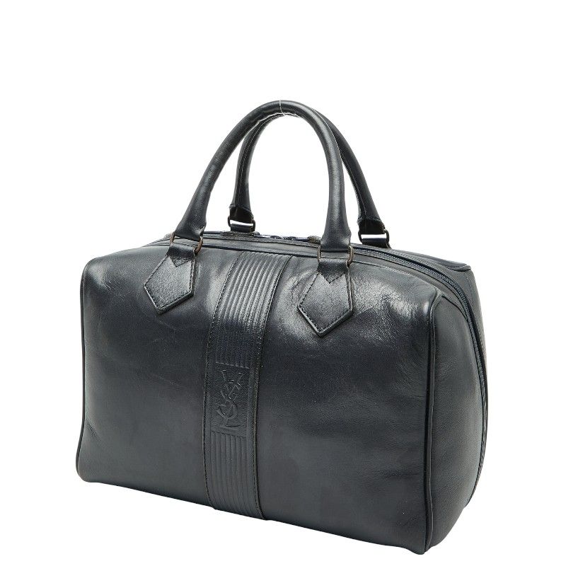 サンローラン YSLロゴ ミニボストンバッグ ブラック レザー レディース