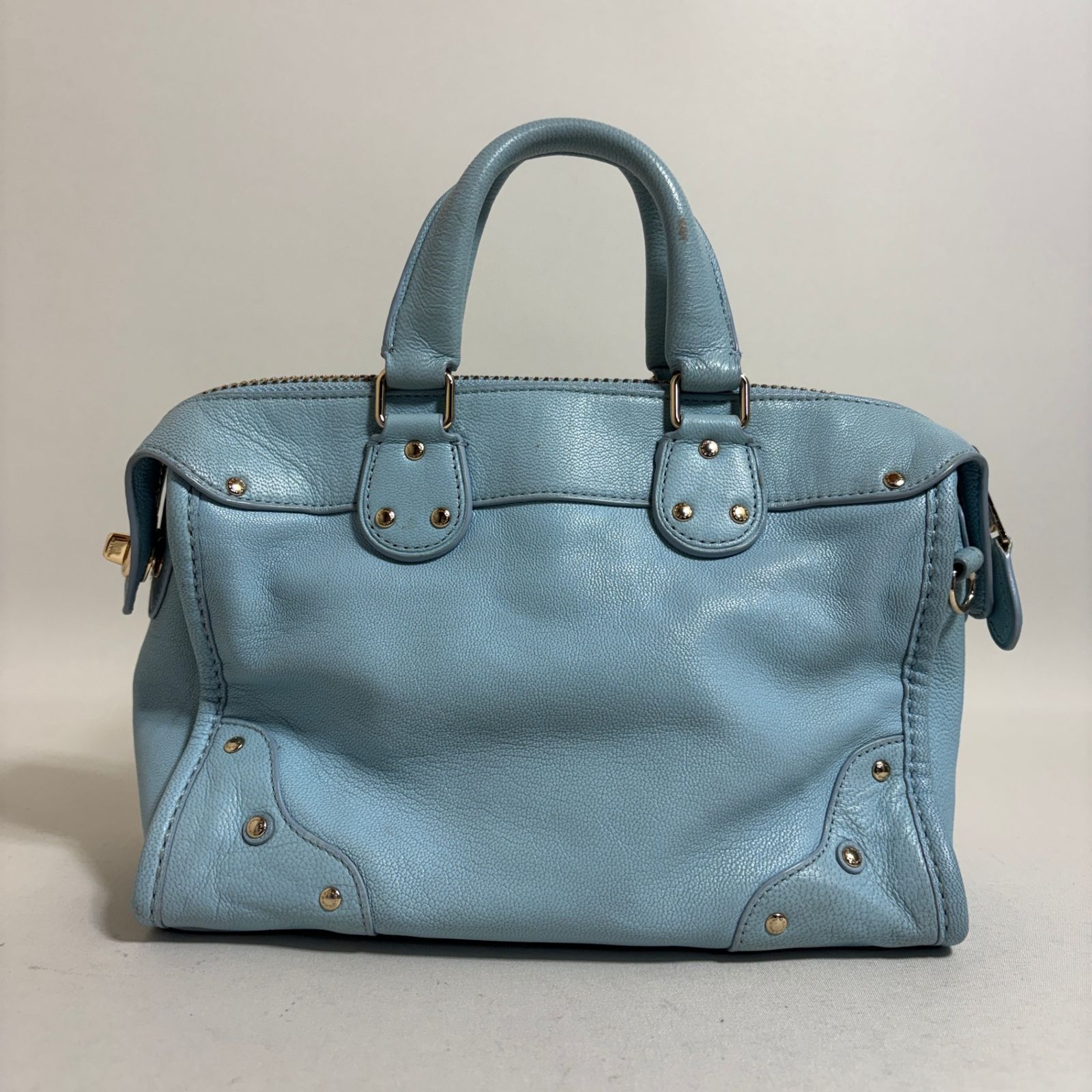 2510-416｜コーチ 2WAYハンドバッグ レザー ライトブルー - メルカリ