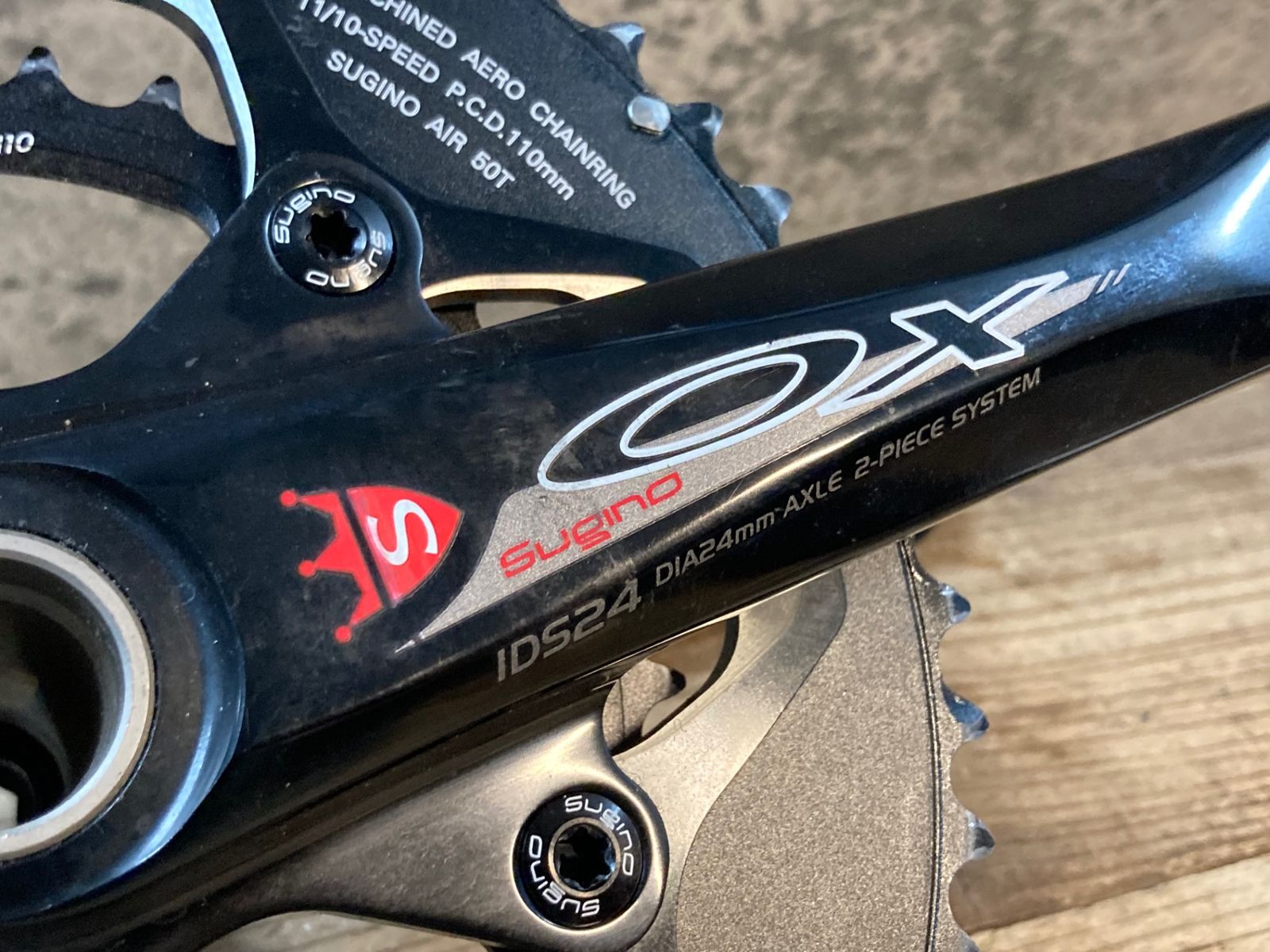 JR253 スギノ Sugino OX IDS24 クランクセット 50/34T 165mm PCD110