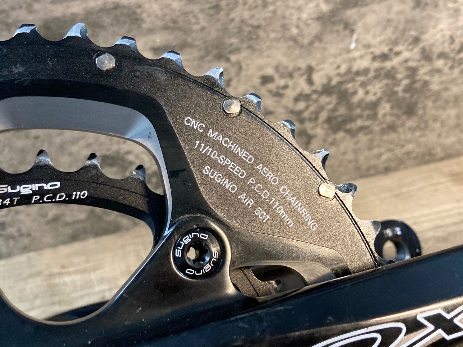 JR253 スギノ Sugino OX IDS24 クランクセット 50/34T 165mm PCD110