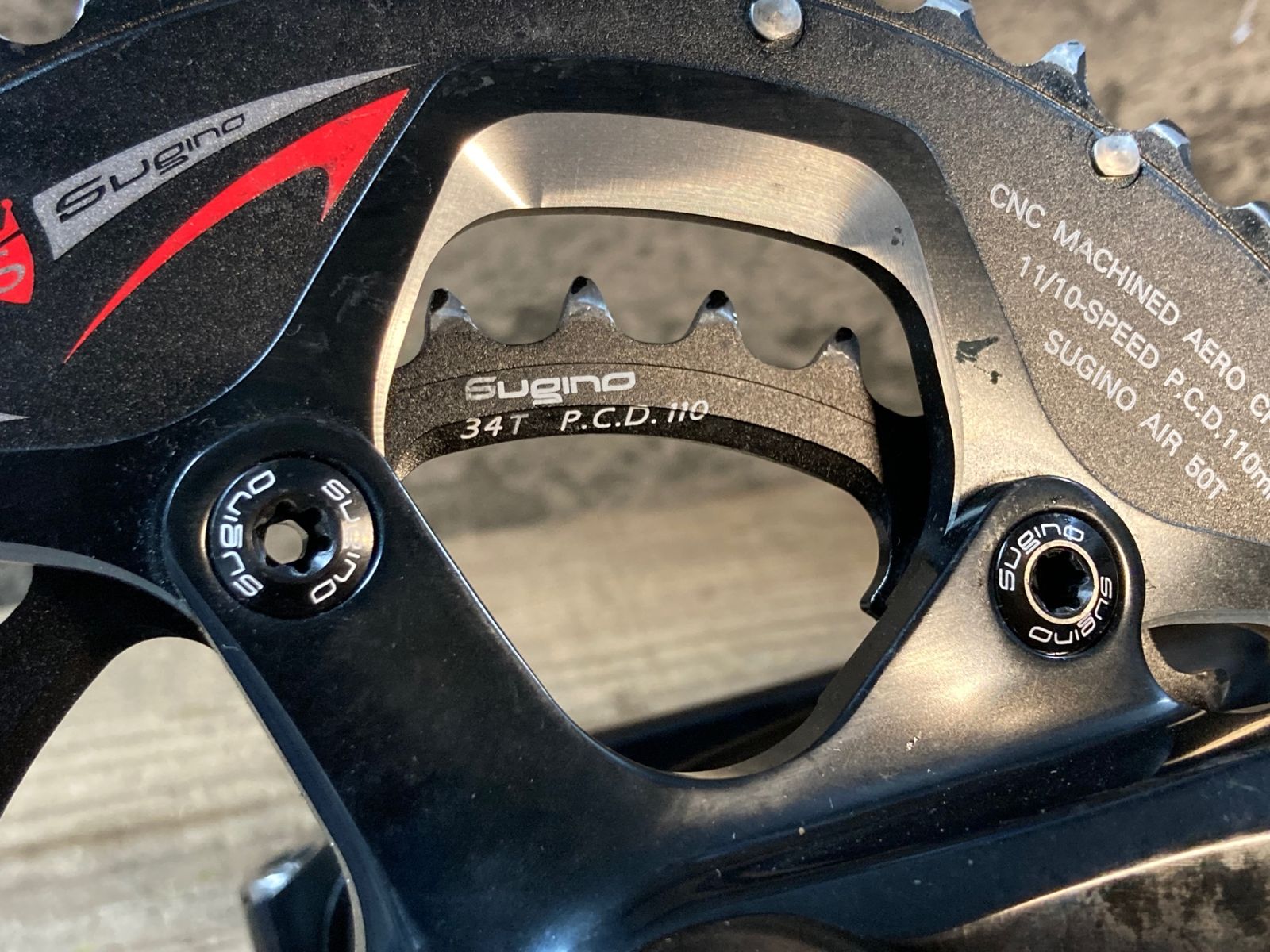 JR253 スギノ Sugino OX IDS24 クランクセット 50/34T 165mm PCD110