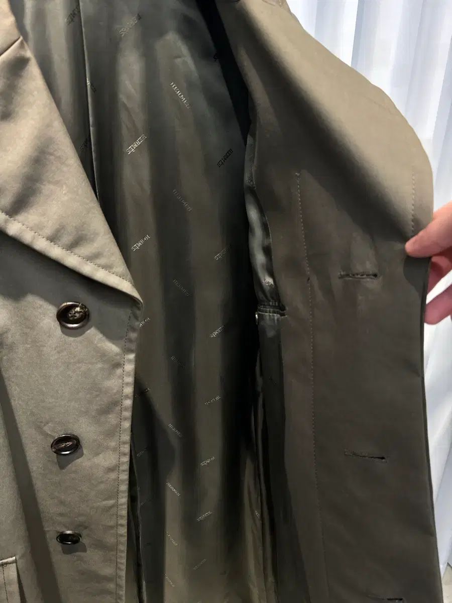 50) エルメス コットン Single トレンチ コート カーキ - メルカリ