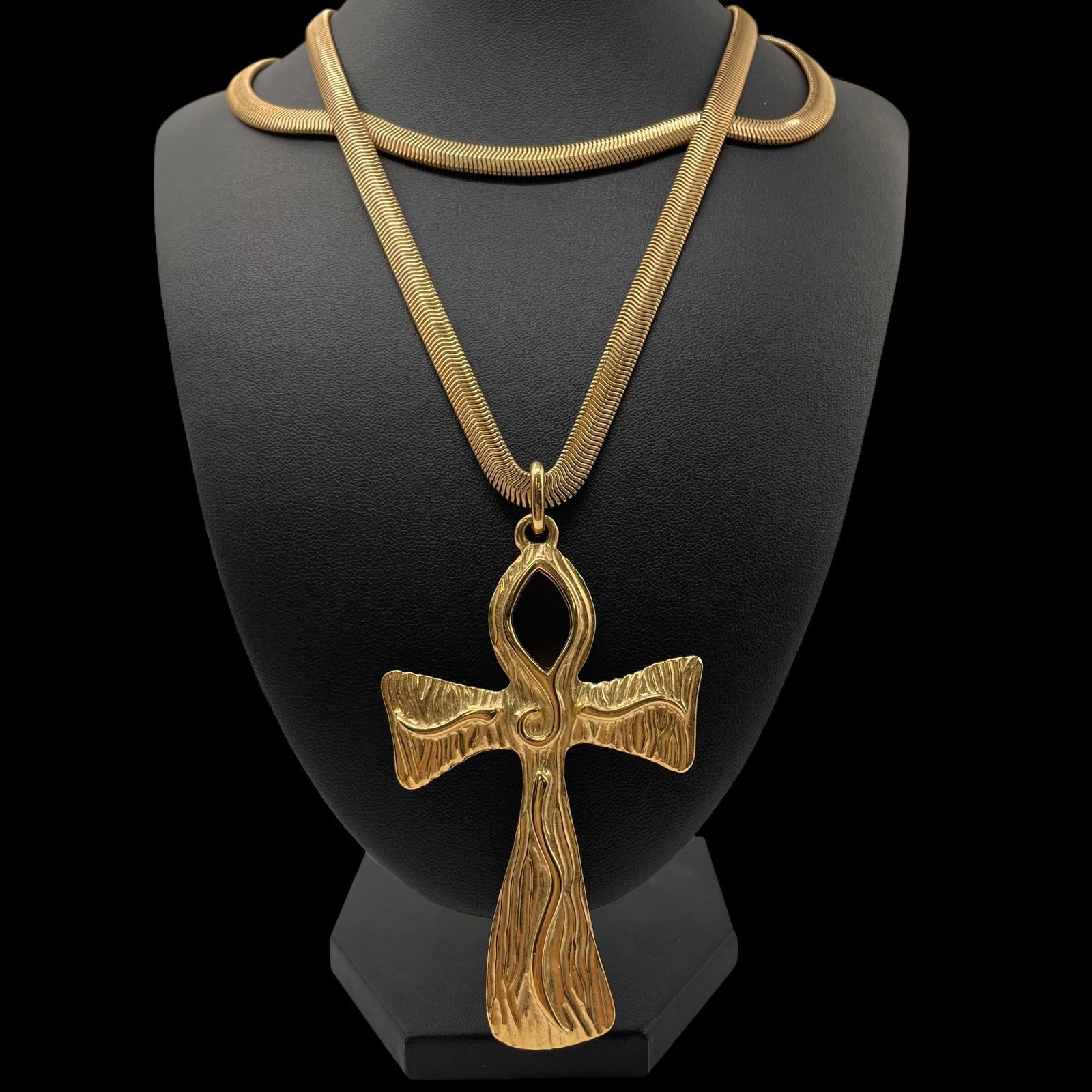 希少 GIVENCHY ジバンシー クロスモチーフ 十字架 2連 ペンダント