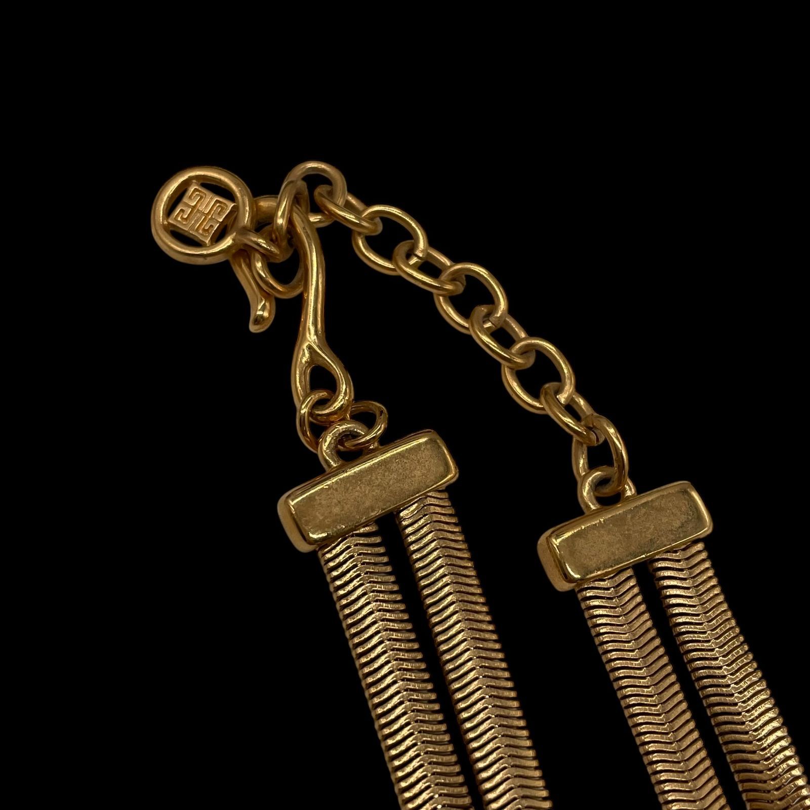 希少 GIVENCHY ジバンシー クロスモチーフ 十字架 2連 ペンダント