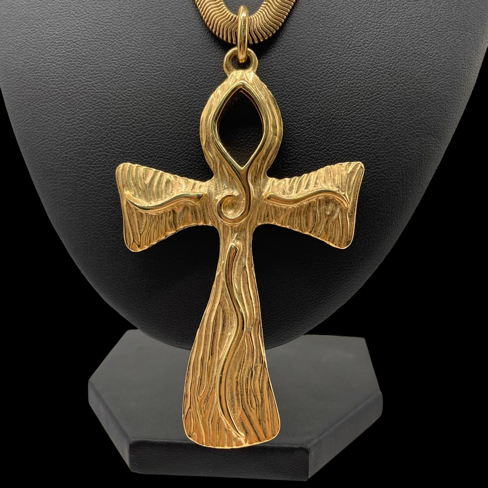 希少 GIVENCHY ジバンシー クロスモチーフ 十字架 2連 ペンダント