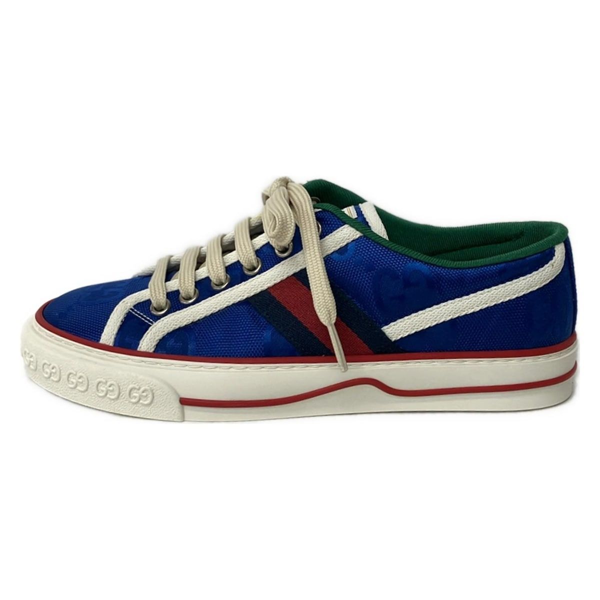 GUCCI(グッチ) スニーカー 36 レディース - ブルー×レッド×マルチ GG柄