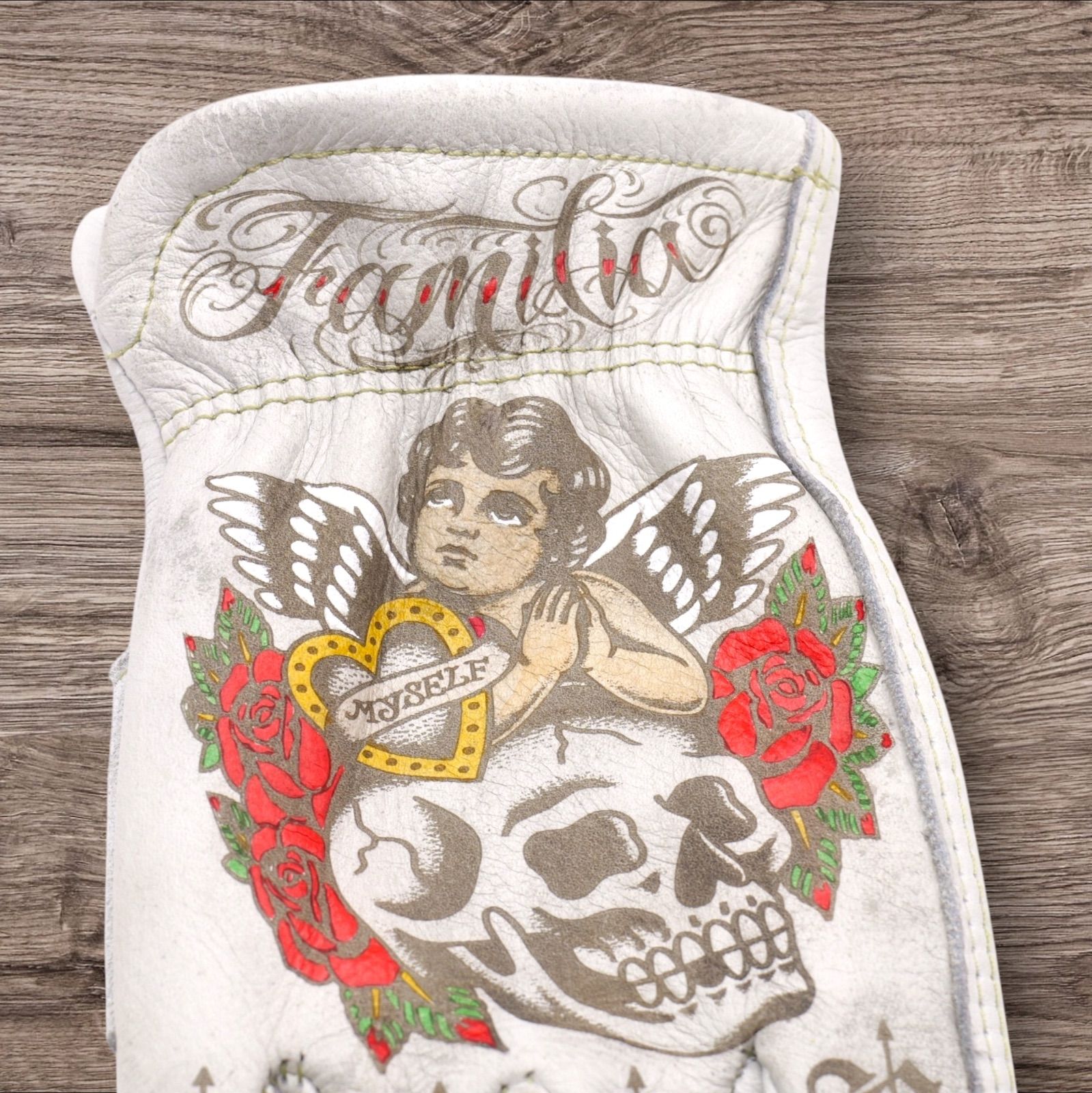 牛革 レザーグローブ ホワイト 白 アメリカン バイク ハーレー