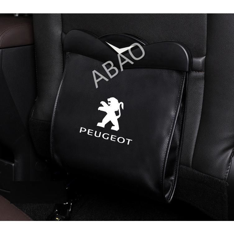 プジョー 車載ごみ箱 蓋つき 防水車用ゴミ箱 引っ掛け式 PU製 折り畳み式 磁石付き マグネット LEDライト 車用収納ケース シートバックポケット プジョー 208適用 多機能収納バッグ 車 ゴミ箱 倒れない