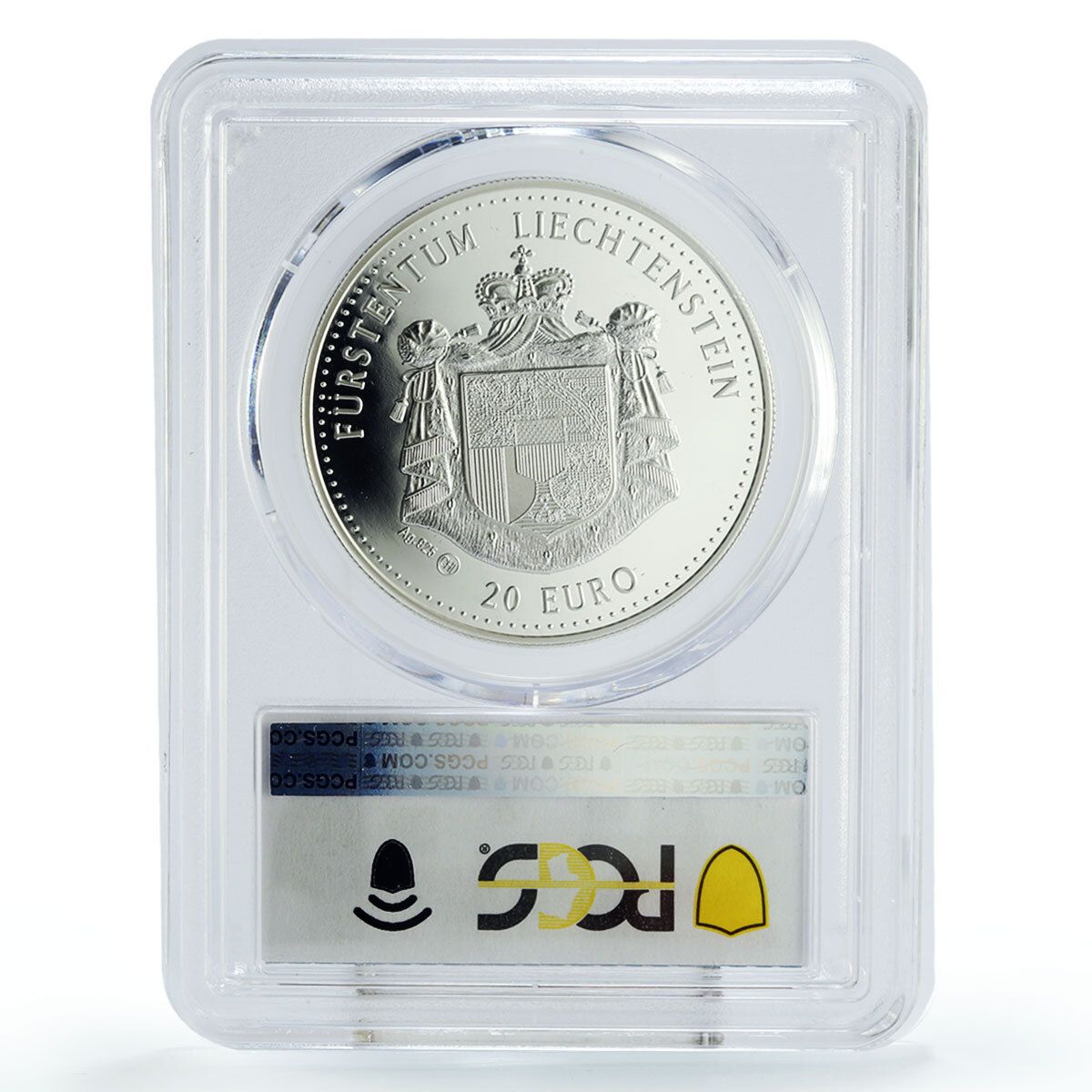 リヒテンシュタイン 20ユーロ 鉄道125周年記念 PR70 PCGS 銀貨 1997年