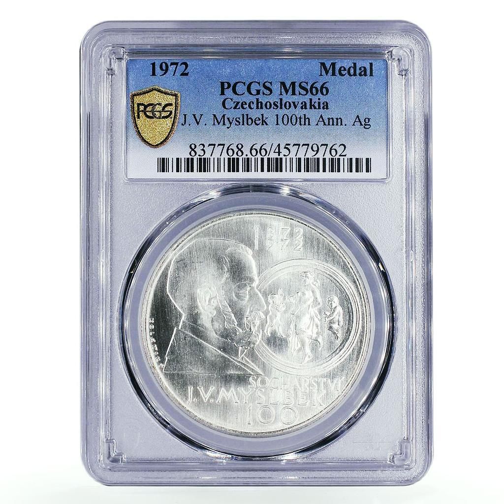 チェコスロバキア100周年記念彫刻家ヨゼフ・ミスルベク MS66 PCGS
