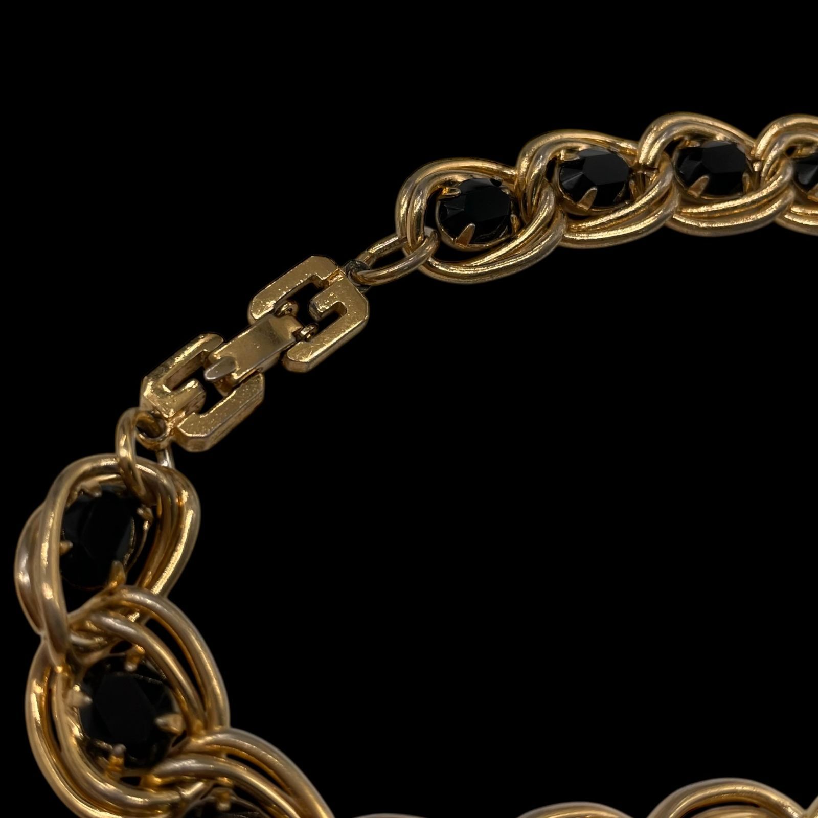 希少 GIVENCHY ジバンシー ラインストーン カラーストーン コンビ