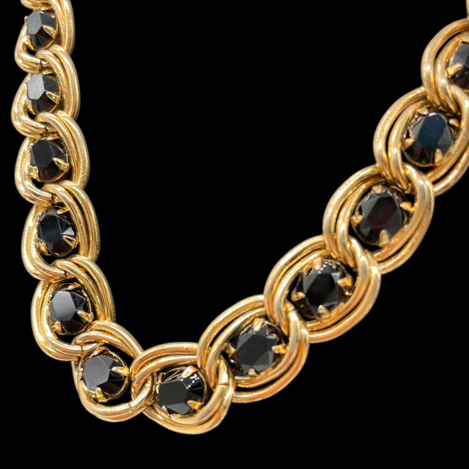 ヴィンテージ　GIVENCHY ジバンシー　大ぶりストーン　3連　ネックレス 希少 GIVENCHY ジバンシー ラインストーン カラーストーン コンビ