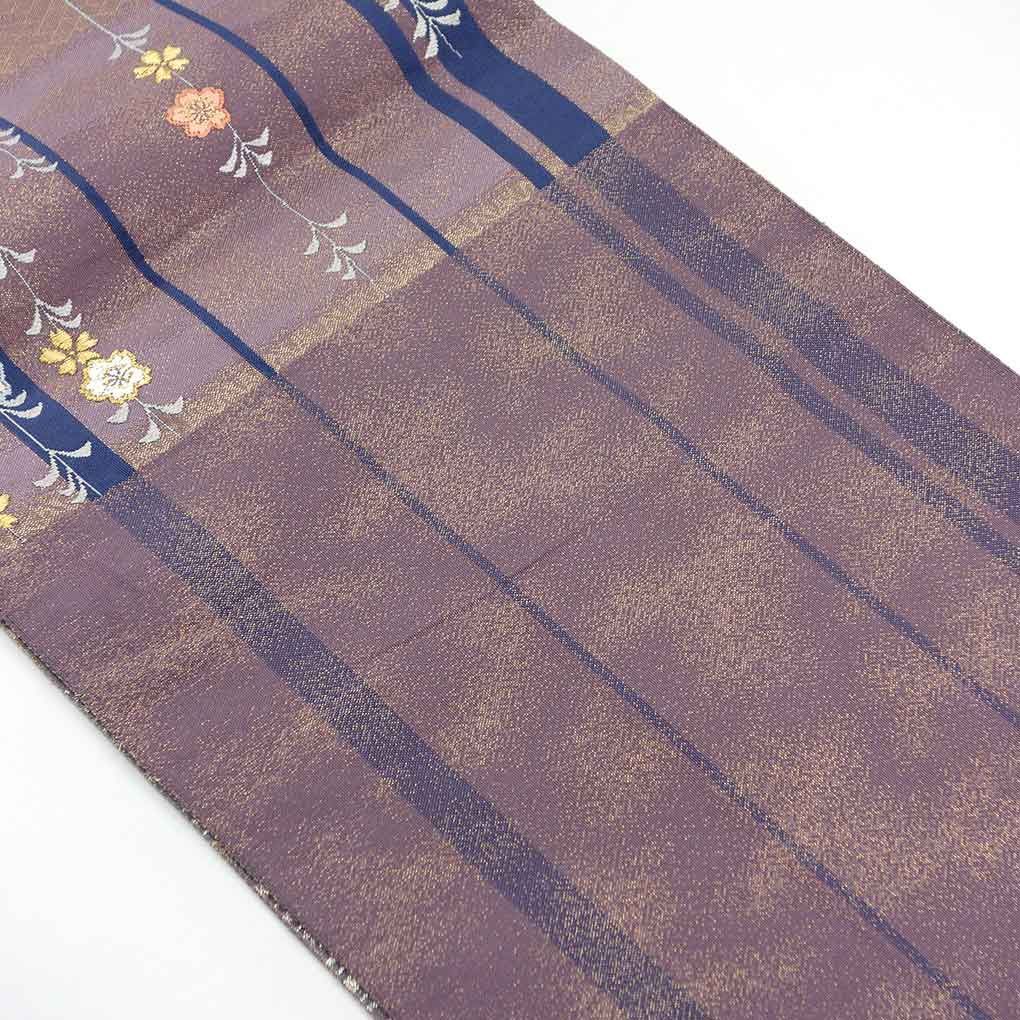 袋帯 幅31cm 長さ452cm レディース 花柄 秋冬春用 正絹（シルク