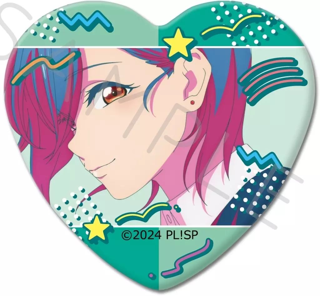 中古】バッジ・ビンズ YF.若菜四季 第5弾 ハート型缶バッジ 「ラブ