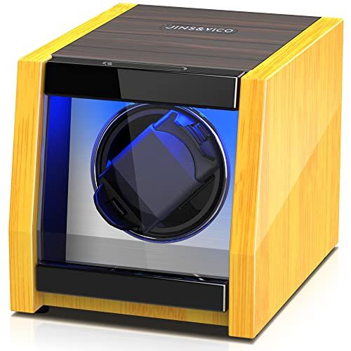 ワインディングマシーン 1本巻き 腕時計自動巻き上げ機 ウォッチワインダー 静音設計 ライト付き ウッド調 時計ケース 自動巻き 腕時計ワインダー Ｍサイズクッション1個が付属