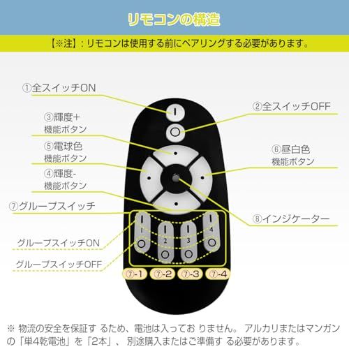  ANWIO ダクトレール用 スポットライト セット E 26口金 900 LM 消費電力8.3 W 60 W形相当 LED電球付き リモコン付き 調光 調色 レールライト ダクトレール照明 角度調節自由 インテリア 廊下 寝室 ブラック 電池別売 屋外照明 住宅設備