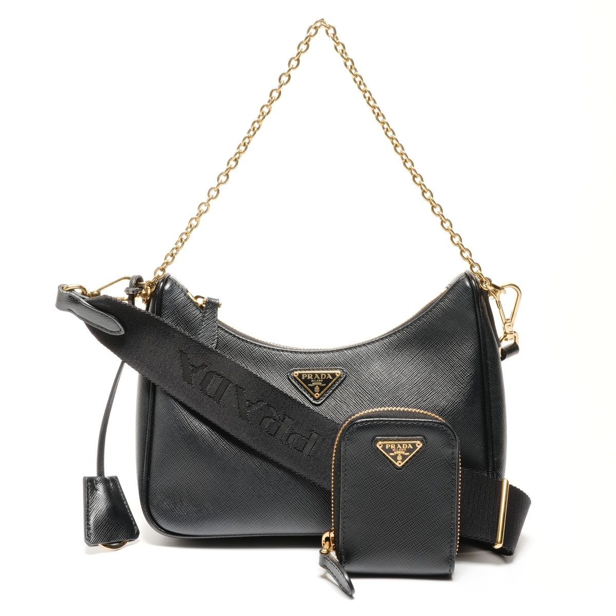 PRADA プラダ ショルダーバッグ サフィアーノ レザー 2way 三角ロゴ Re
