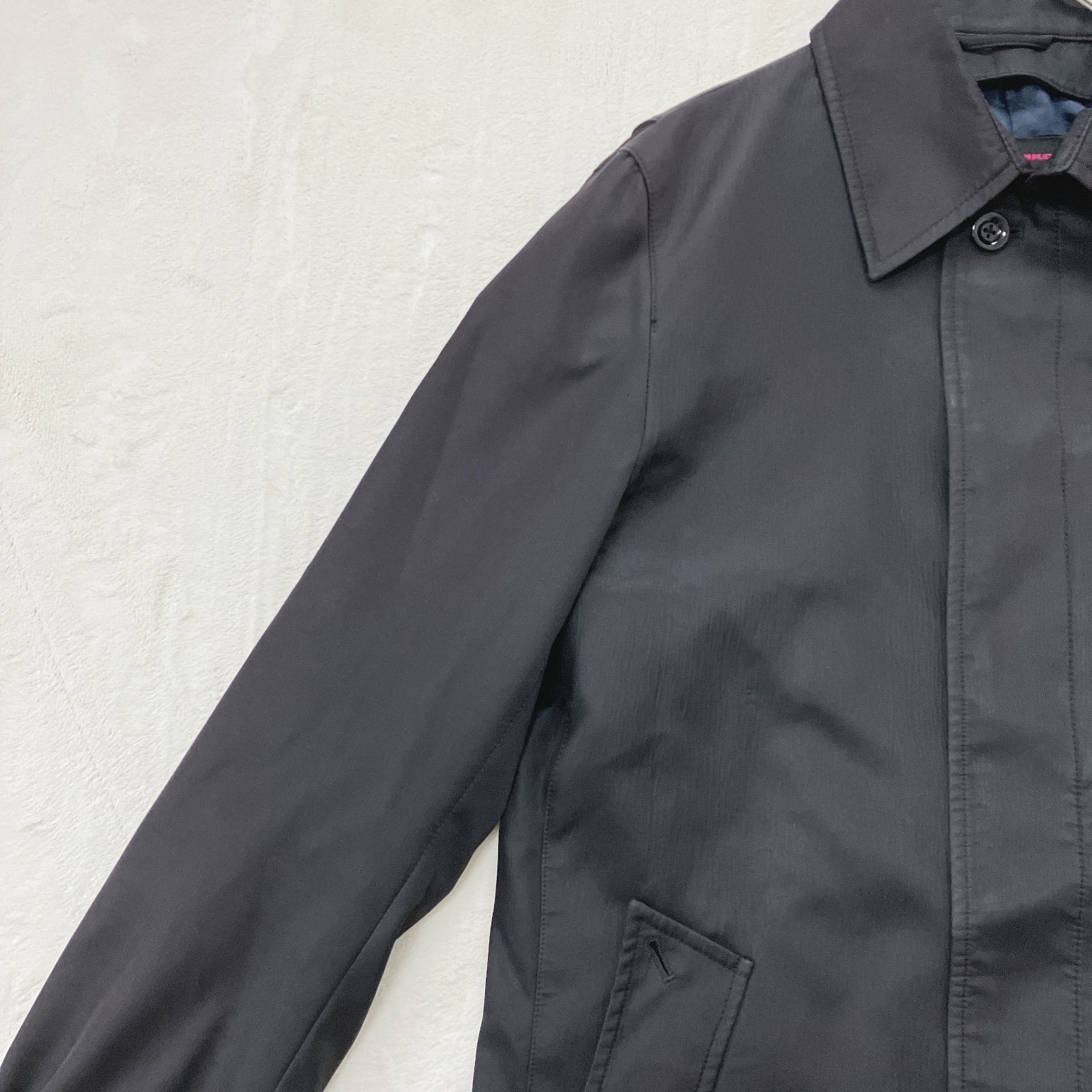 Mr.JUNKO（ミスタージュンコ） ステンカラーコート　ブラック　LLサイズ　ゆったり　通勤通学