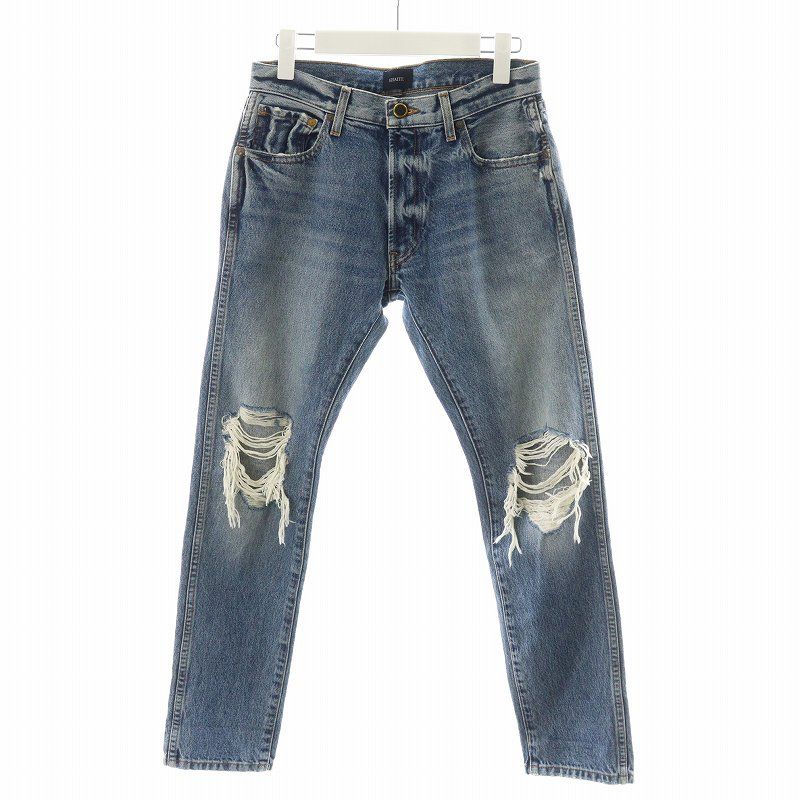 ケイト KHAITE クラッシュデニムパンツ ジーンズ ジーパン ジッパー