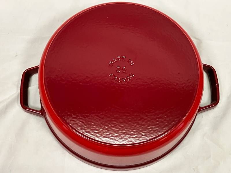 美品】Staub ストウブ シャロー ココット 3.8L 26cm チェリー