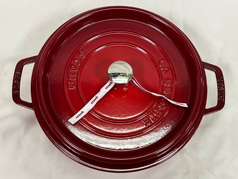 美品】Staub ストウブ シャロー ココット 3.8L 26cm チェリー