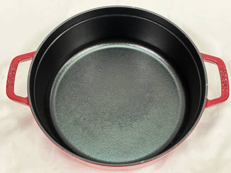 美品】Staub ストウブ シャロー ココット 3.8L 26cm チェリー