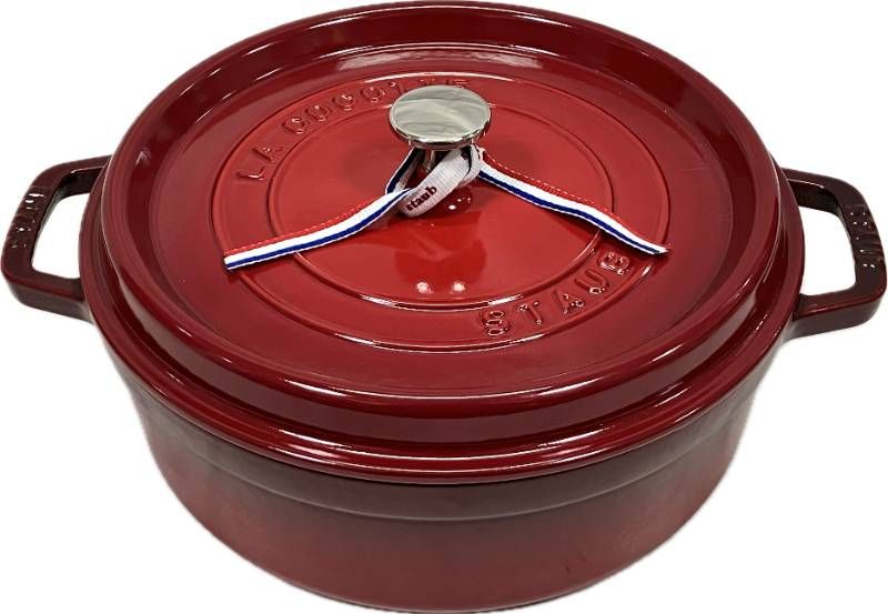 美品】Staub ストウブ シャロー ココット 3.8L 26cm チェリー
