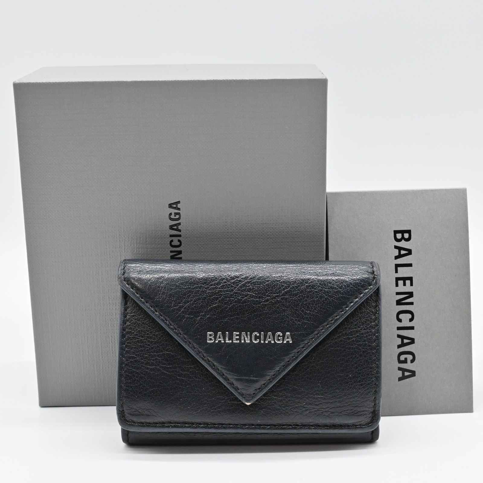 BALENCIAGA ペーパーミニウォレット 財布 ブラック - メルカリ