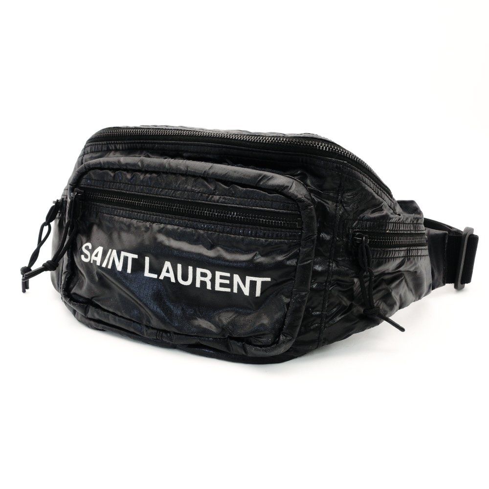 サンローラン　バッグ サンローラン SAINT LAURENT ヌックス ナイロン ボディバッグ 黒 ロゴ