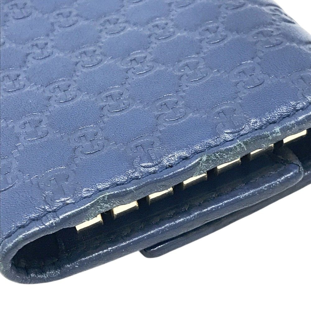 GUCCI グッチ 278633 6連キーケース グッチシマ レザー GG柄 ネイビー