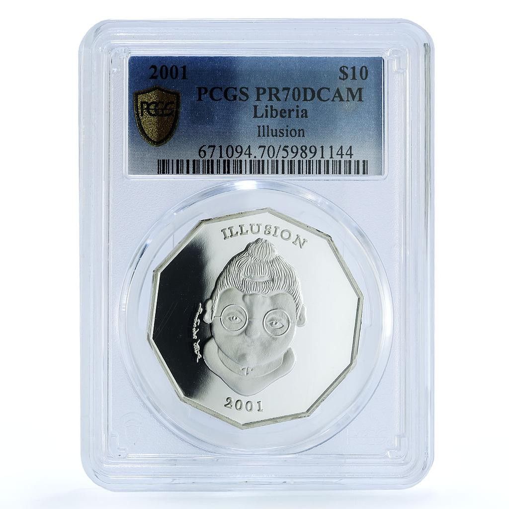 リベリア 10 ドル 1000 万 KM-491 アート PR 70 PCGS 銀貨 2001 - メルカリ