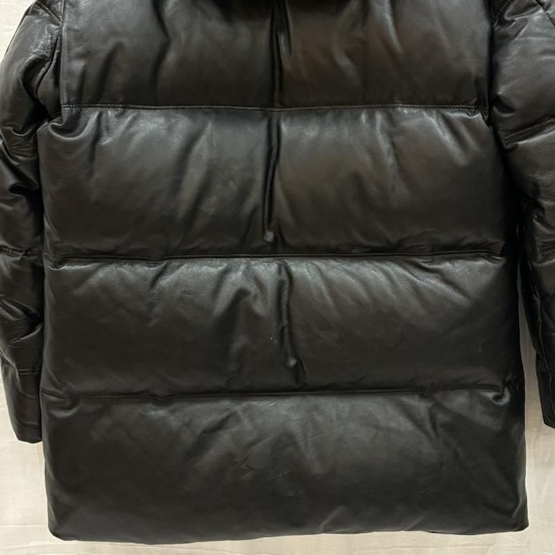 バーバリーロンドン ノバチェック レザー 羊革 フーデッド ダウン