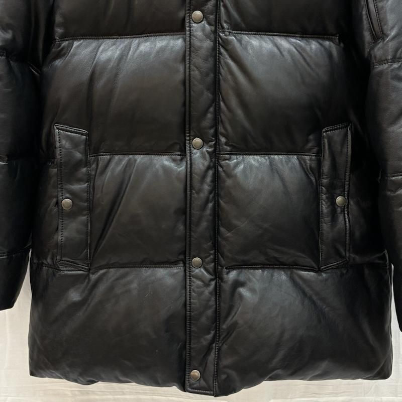 バーバリーロンドン ノバチェック レザー 羊革 フーデッド ダウン